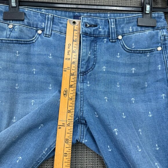 Talbots Simply Flattering Collection Ankle Jeans With Anchor Print - 2P - Picture 7 of 13